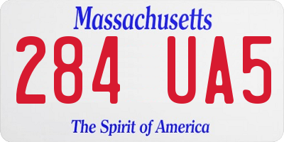 MA license plate 284UA5