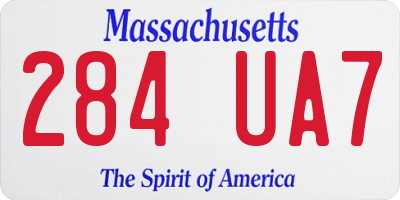 MA license plate 284UA7