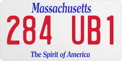 MA license plate 284UB1