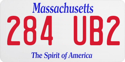 MA license plate 284UB2