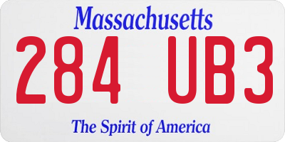 MA license plate 284UB3