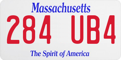 MA license plate 284UB4