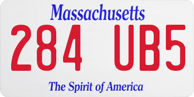 MA license plate 284UB5