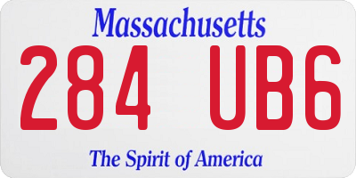 MA license plate 284UB6