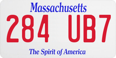 MA license plate 284UB7