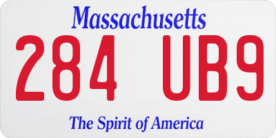MA license plate 284UB9