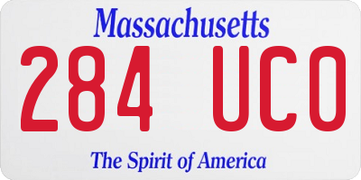 MA license plate 284UC0