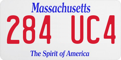 MA license plate 284UC4