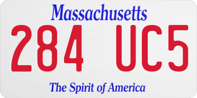 MA license plate 284UC5