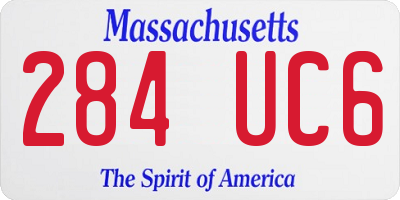 MA license plate 284UC6