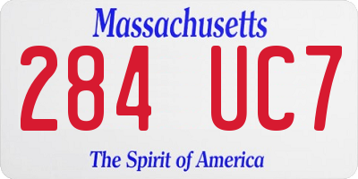 MA license plate 284UC7