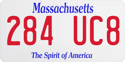 MA license plate 284UC8