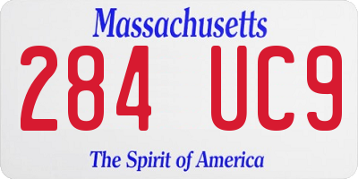 MA license plate 284UC9
