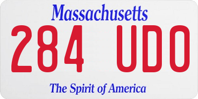 MA license plate 284UD0