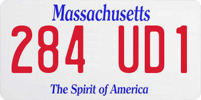 MA license plate 284UD1