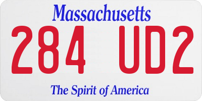 MA license plate 284UD2
