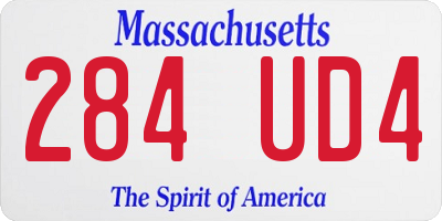 MA license plate 284UD4