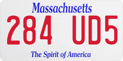 MA license plate 284UD5