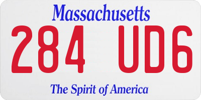 MA license plate 284UD6
