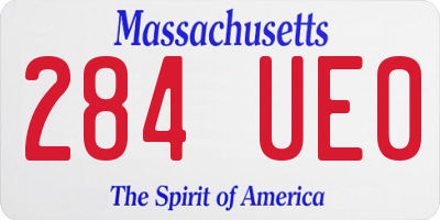 MA license plate 284UE0