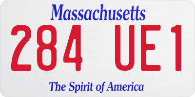 MA license plate 284UE1