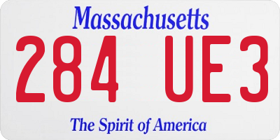 MA license plate 284UE3