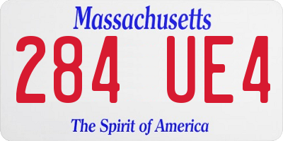 MA license plate 284UE4