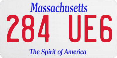 MA license plate 284UE6