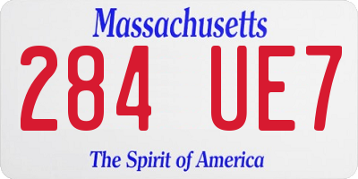 MA license plate 284UE7