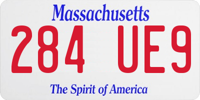 MA license plate 284UE9