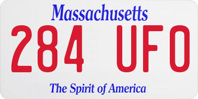MA license plate 284UF0