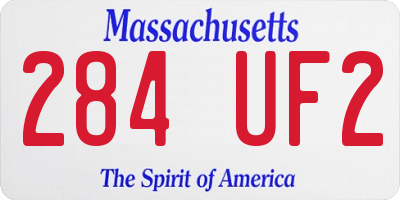 MA license plate 284UF2