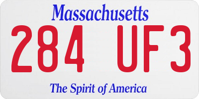 MA license plate 284UF3