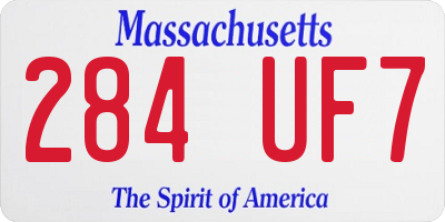 MA license plate 284UF7