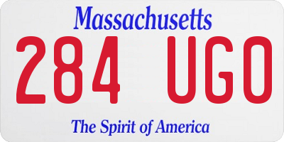 MA license plate 284UG0