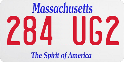 MA license plate 284UG2