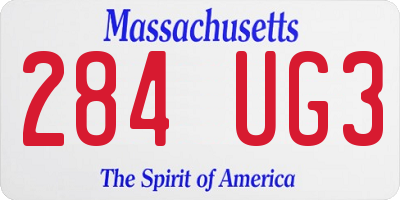 MA license plate 284UG3