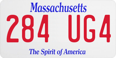 MA license plate 284UG4