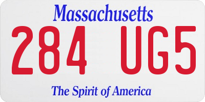 MA license plate 284UG5