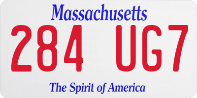 MA license plate 284UG7