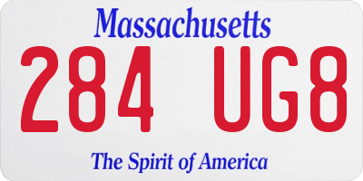 MA license plate 284UG8