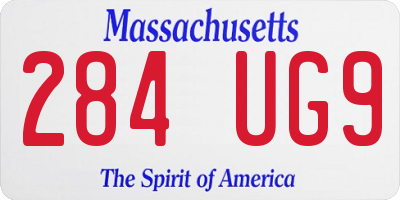 MA license plate 284UG9
