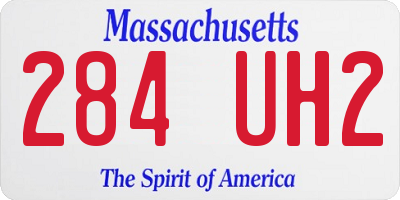 MA license plate 284UH2