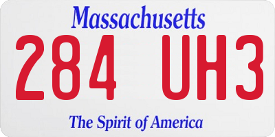 MA license plate 284UH3