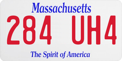 MA license plate 284UH4