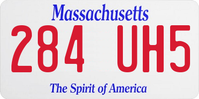 MA license plate 284UH5