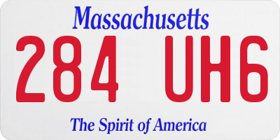 MA license plate 284UH6