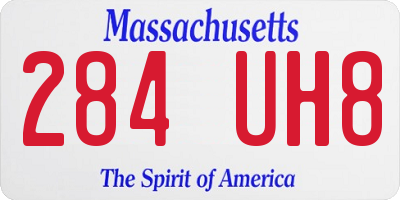 MA license plate 284UH8
