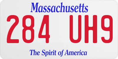 MA license plate 284UH9