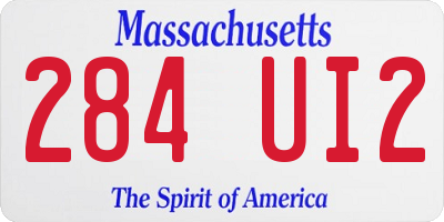 MA license plate 284UI2